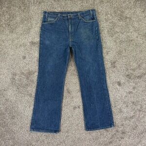 Vintage Levis 517 Orange Tab‎ Mens 42x32 Bootcut Jeans Blue Denim USA Made 90s
